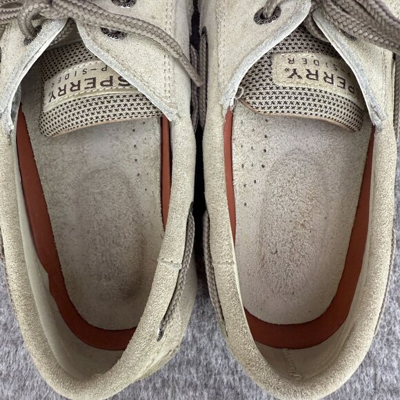 ✅ Mens 8M Sperry Top-Sider Billfish 3-Eye Boat Shoes Beige Leather Non-slip Sole - Picture 4 of 12